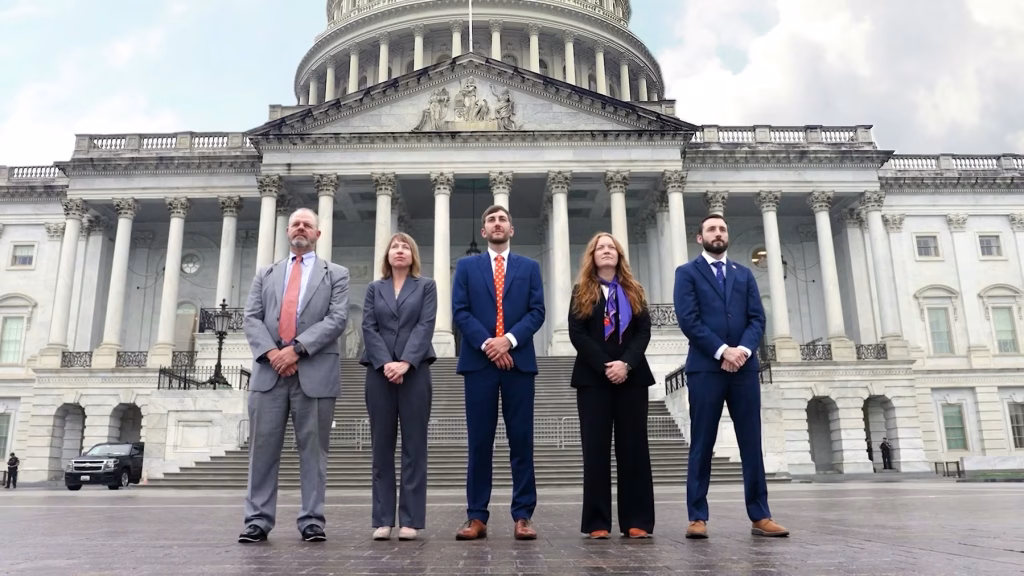 Safari Club International advocates standing in front of the U.S. Capitol